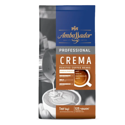 Кава Ambassador "Crema" зерно 1кг. (6 шт\ящ)
