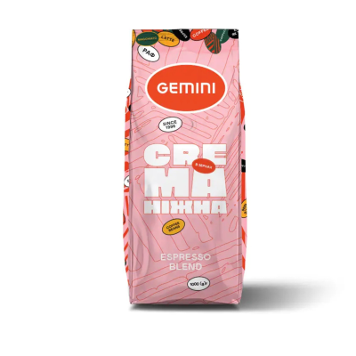 Кава Gemini "Crema ніжна" зерно 1кг. (8шт/ящ)
